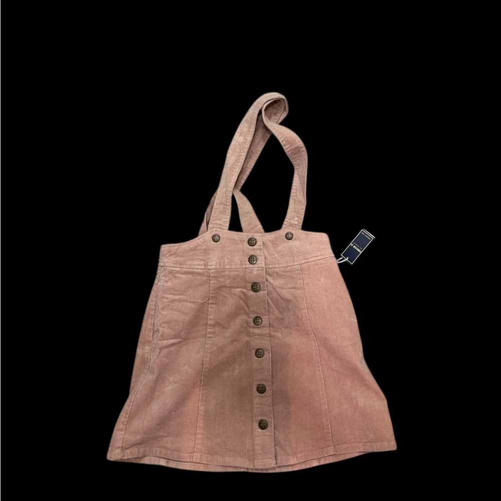 ✨ Pink corduroy mini button-up skirt✨